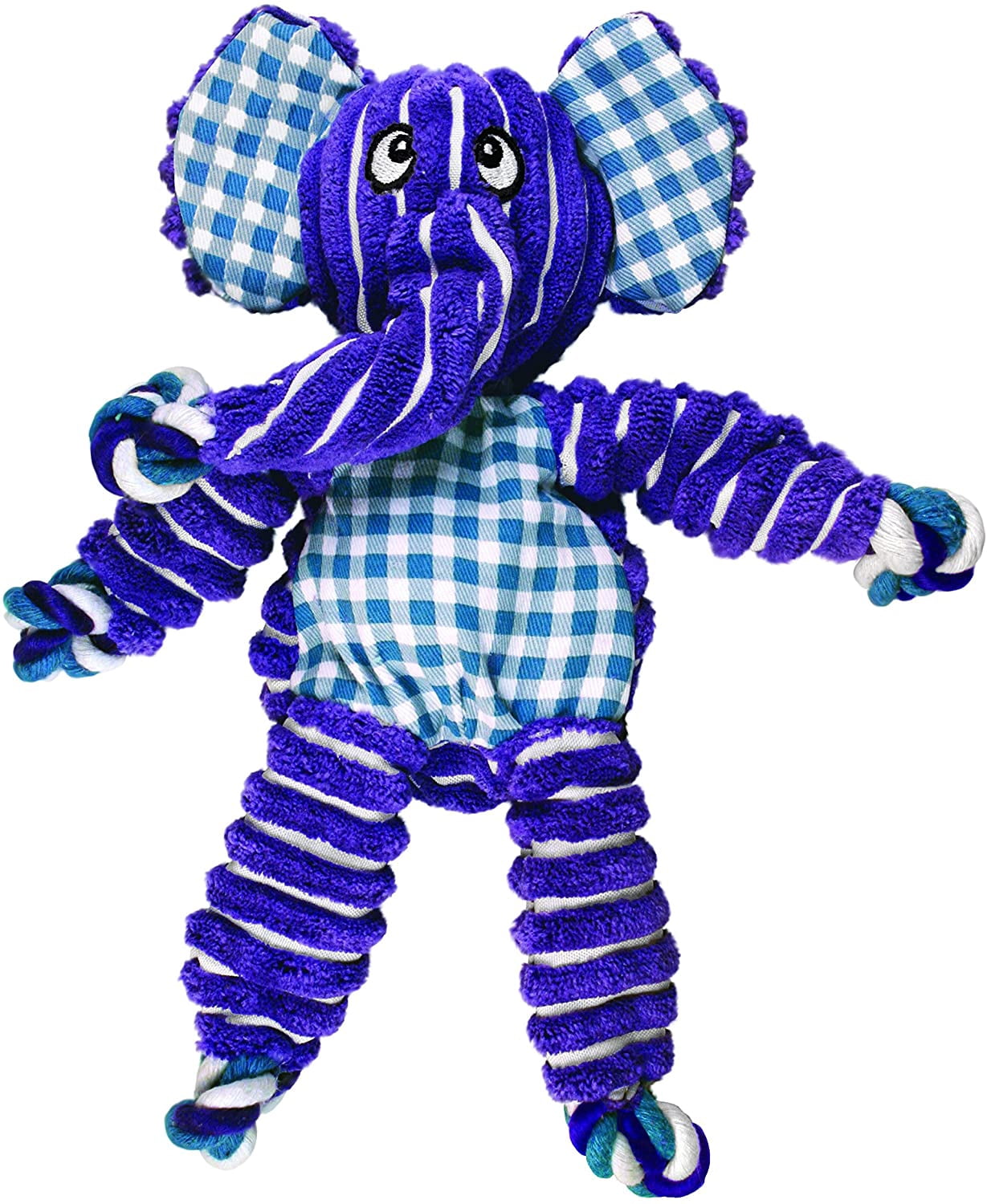 KONG Large Floppy Knots Elephant Chew Rope Squeaky Dog Toy, Purple ...