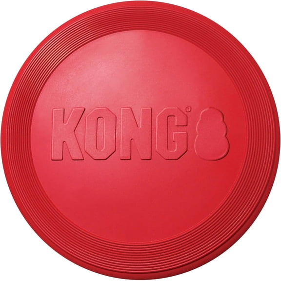 KONG Flyer - Durable Dog Toy for Outdoor Playtime Natural Rubber Flying Disc, Fetch Safer Disc Healthy Activity Medium/Large Dogs