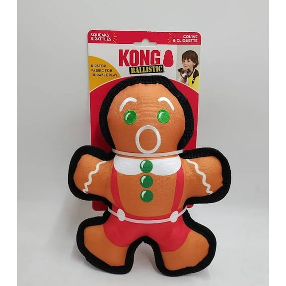 KONG Holiday Ballistic Gingerbread Man Dog Toy