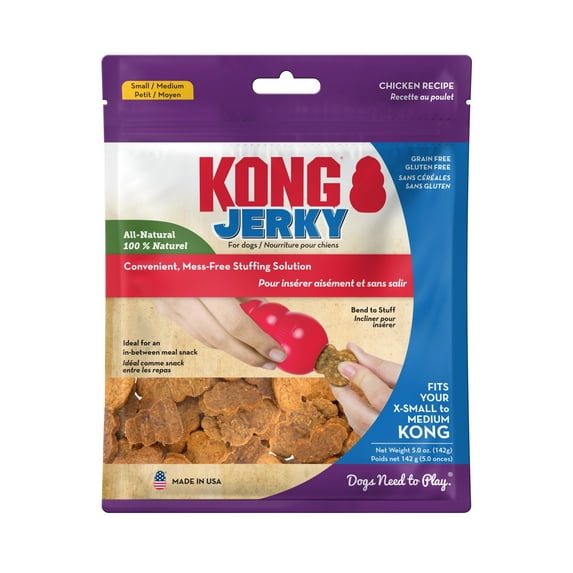 KONG® Jerky Grain Free Dog Treats, Premium Biscuit, Chicken, Small