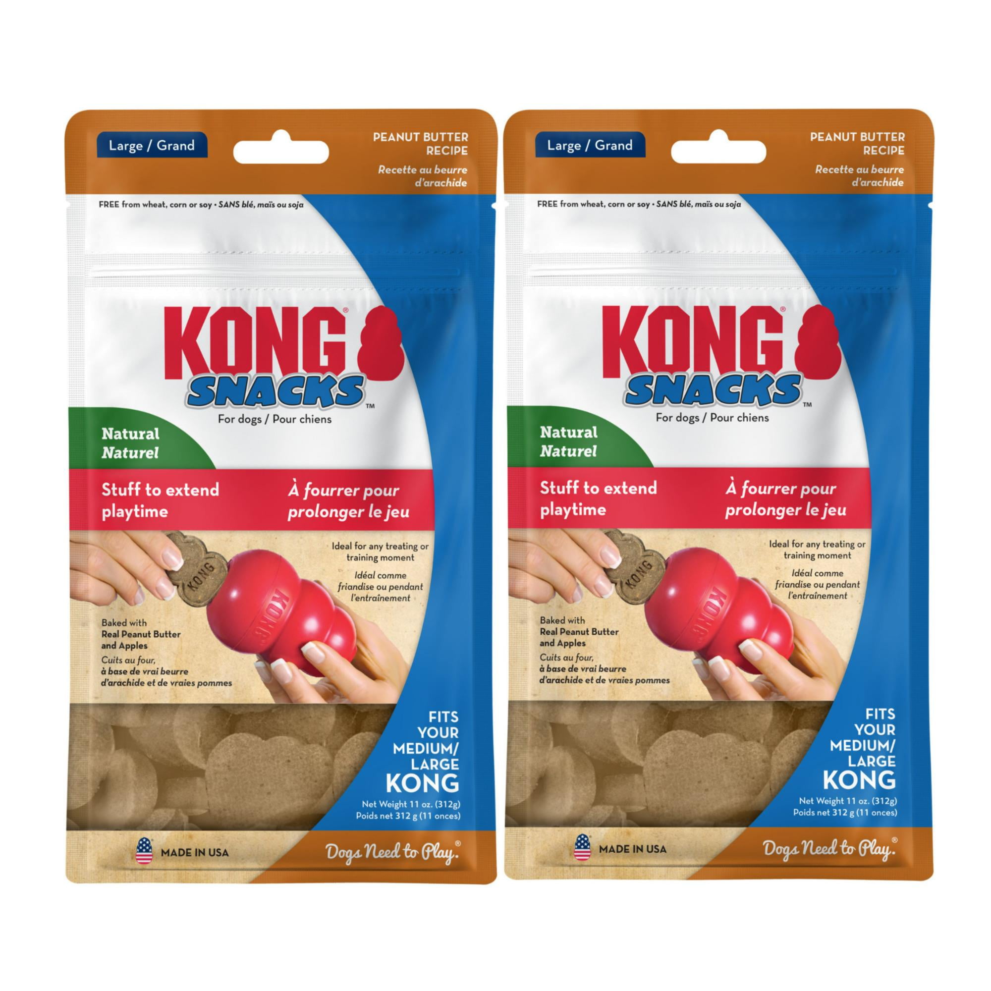 KONG Peanut Butter Baked Snack Treats for Dogs Fits in Large KONG