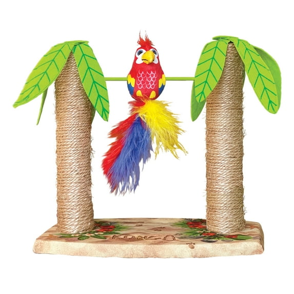 KONG® Play Spaces Tiki Twirl, Scratching and Batting Cat Toy, with Premium North American Catnip
