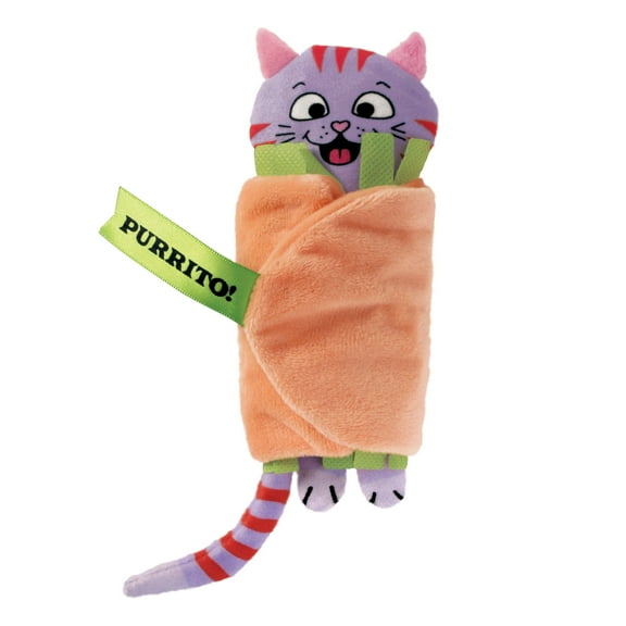 KONG Pull-a-Partz 2-in-1 Plush Catnip Cat Toy, Purrito, with Premium North American Catnip