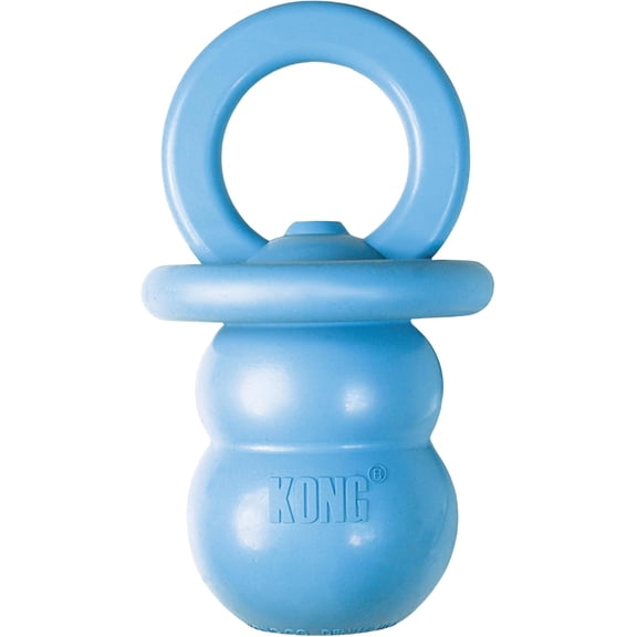KONG Puppy Binkie - Pacifier Dog Toy for Puppies Stuffable Treat Chew Treats Durable Natural Rubber Teething Small Blue