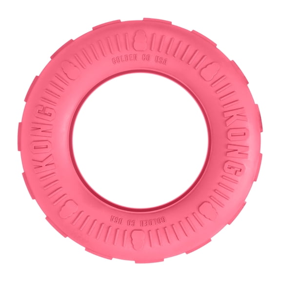 KONG® Puppy Tire Durable Dog Toy, Pink, Medium/Large for Beginner Chewers
