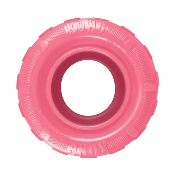 KONG® Puppy Tire Durable Dog Toy, Pink, Small for Beginner Chewers