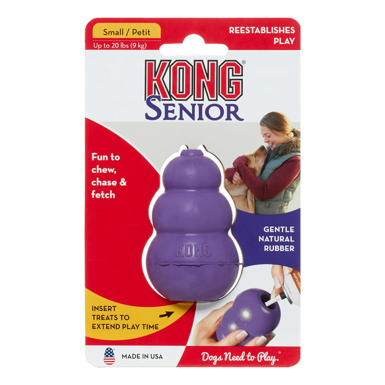 KONG Senior Dog Toy Gentle Natural Rubber Fun to Chew, Chase and