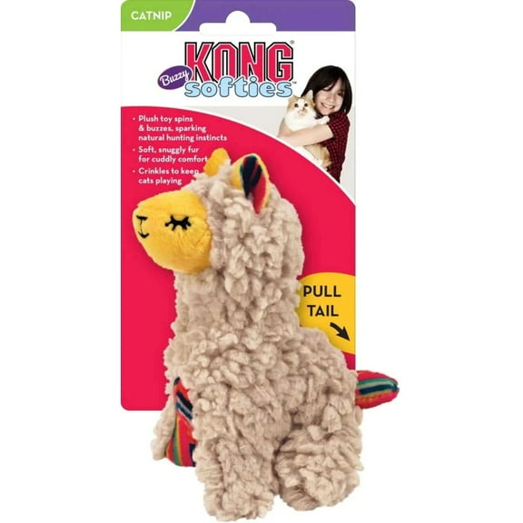 KONG Softies Buzzy Llama Catnip Toy Beige