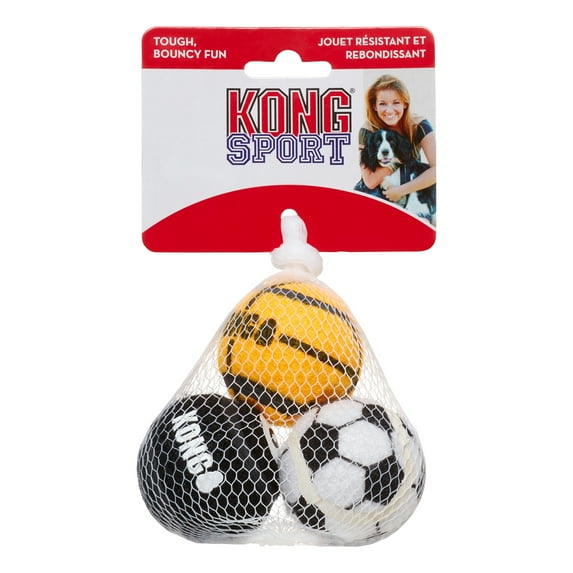 KONG Sport Ball Count Dog Toy, Small, Assorted Colors, 3 Ct