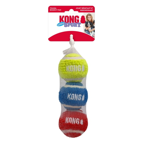 KONG Sport Softies Balls, Sherpa Fleece Dog Toys, Assorted Colors, Medium, 3 Count
