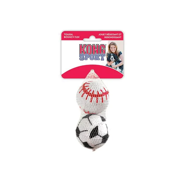 KONG® Sports Ball Dog Toy 2 Pack Tough & Bouncy Fetch Balls for Large