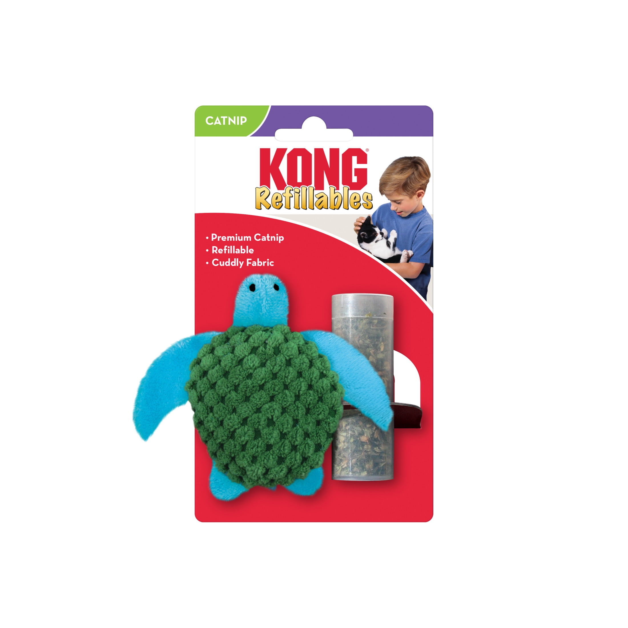 KONG® Refillables Catnip Toy, Turtle, with Premium North American Catnip
