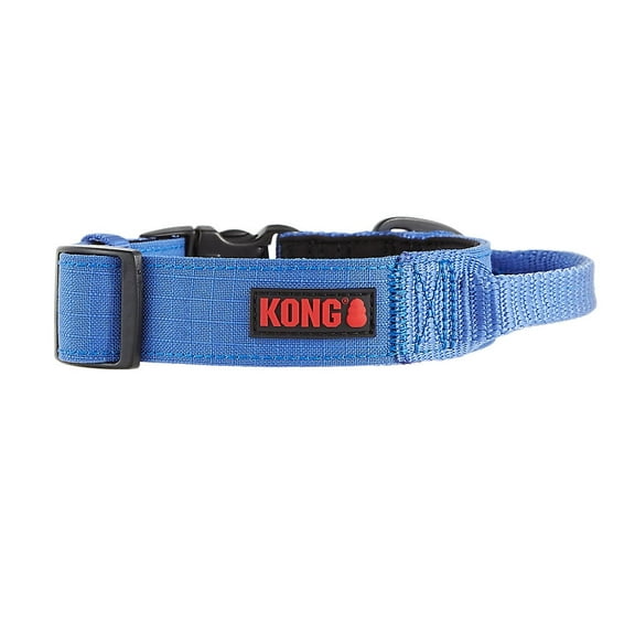 KONG Ultra Durable Padded Comfort Handle Dog Collar ( Blue) M