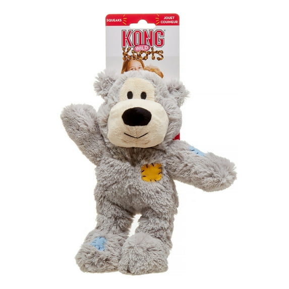 KONG Wild Knots Plush Dog Toy with Squeaker, Assorted, Medium