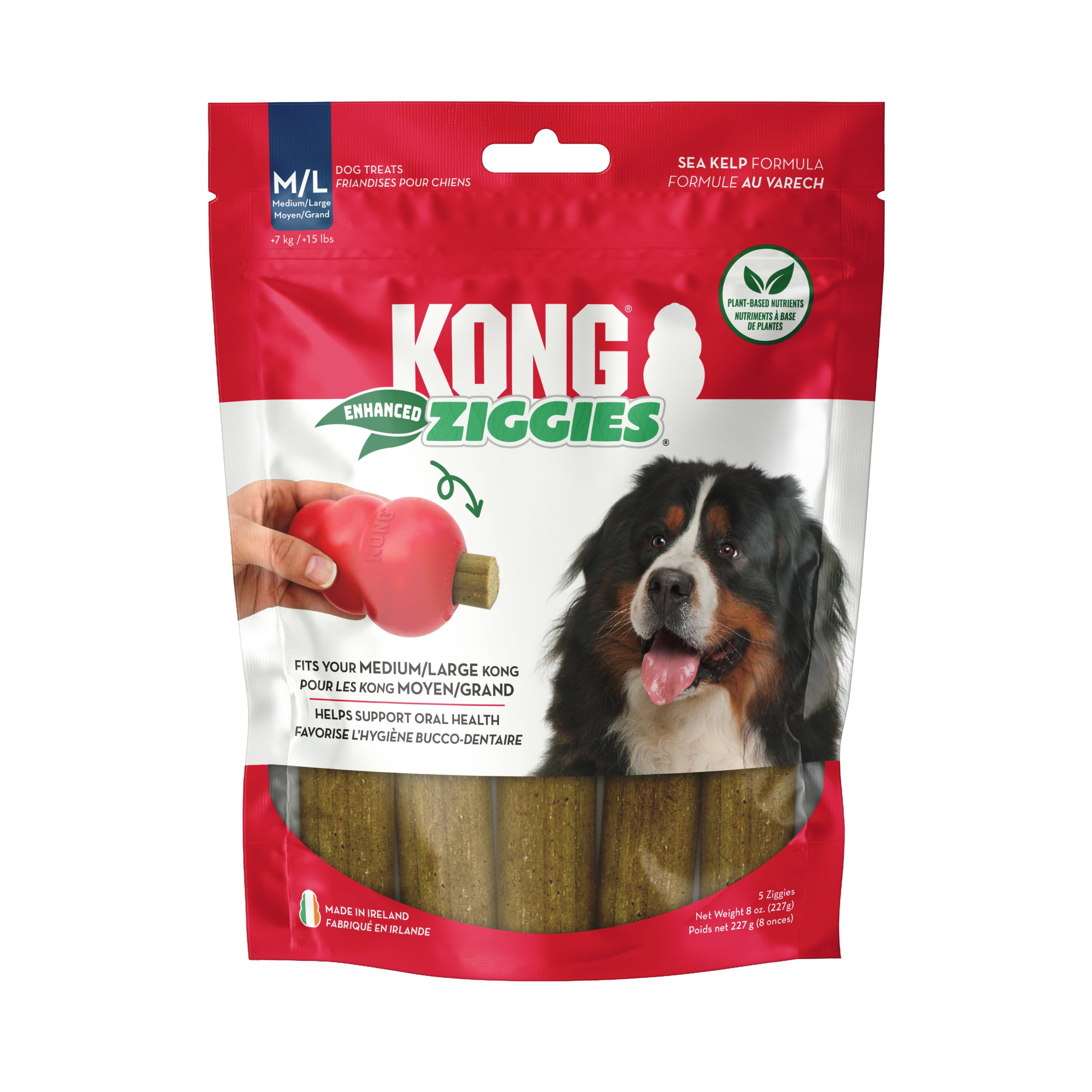 KONG® Ziggies Enhanced Dog Treats, Supports Oral Health, Medium/Large, 8 oz