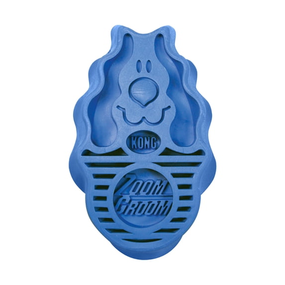 KONG® ZoomGroom Dog Brush, Promotes Healthy Skin and Coat, Blue, Large