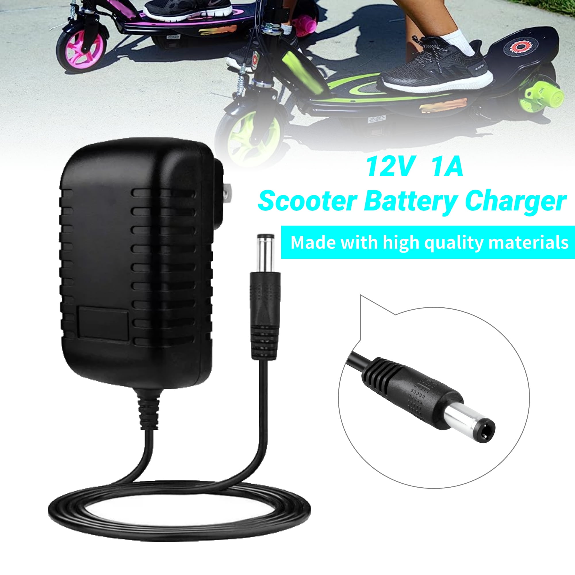KONKIN BOO 12V 1A Electric Scooter Charger Replacement For Razor Power