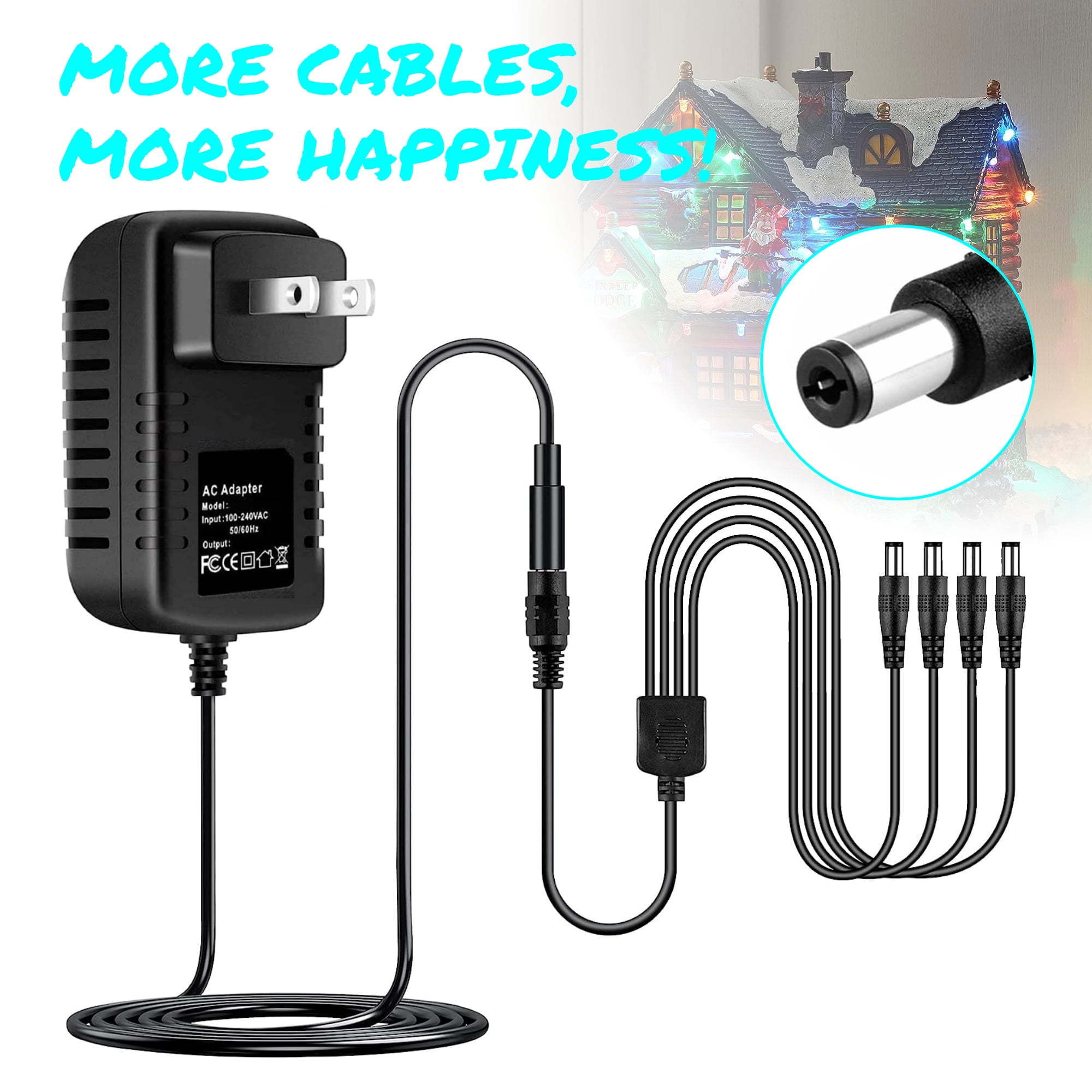 KONKIN BOO AC Adapter Replacement For Lemax Lighted 74274 Christmas ...