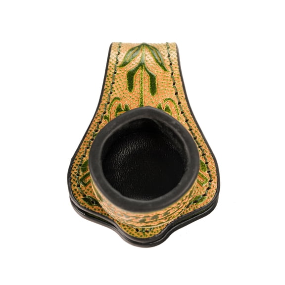 KONLLEN Billiard Chalk Holder with Round Leather Engraved Magnetic Support for Pool Cue Snooker Silent Billiard Accessories