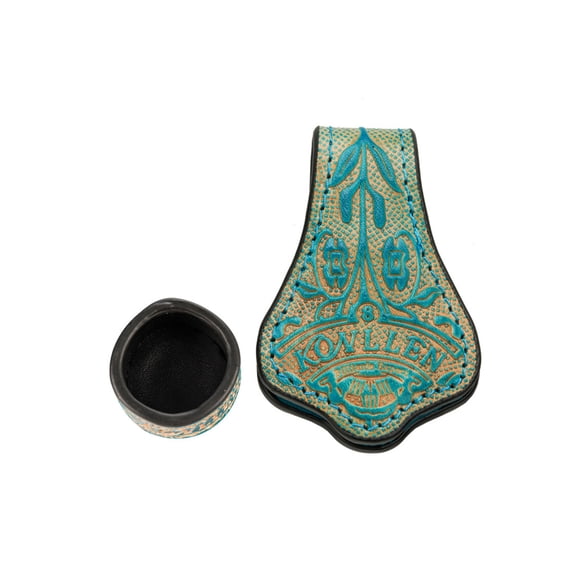 KONLLEN Billiard Chalk Holder with Square Leather Engraved Magnetic Support for Pool Cue Snooker Silent Billiard Accessories