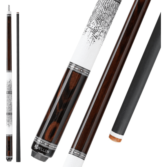 KONLLEN Carbon Fiber Pool Cue - AXA Series - Handmade Inlay Cues Stick Precision and Stability Professional Low Deflection Pool Stick with Wooden Pool Cue Box