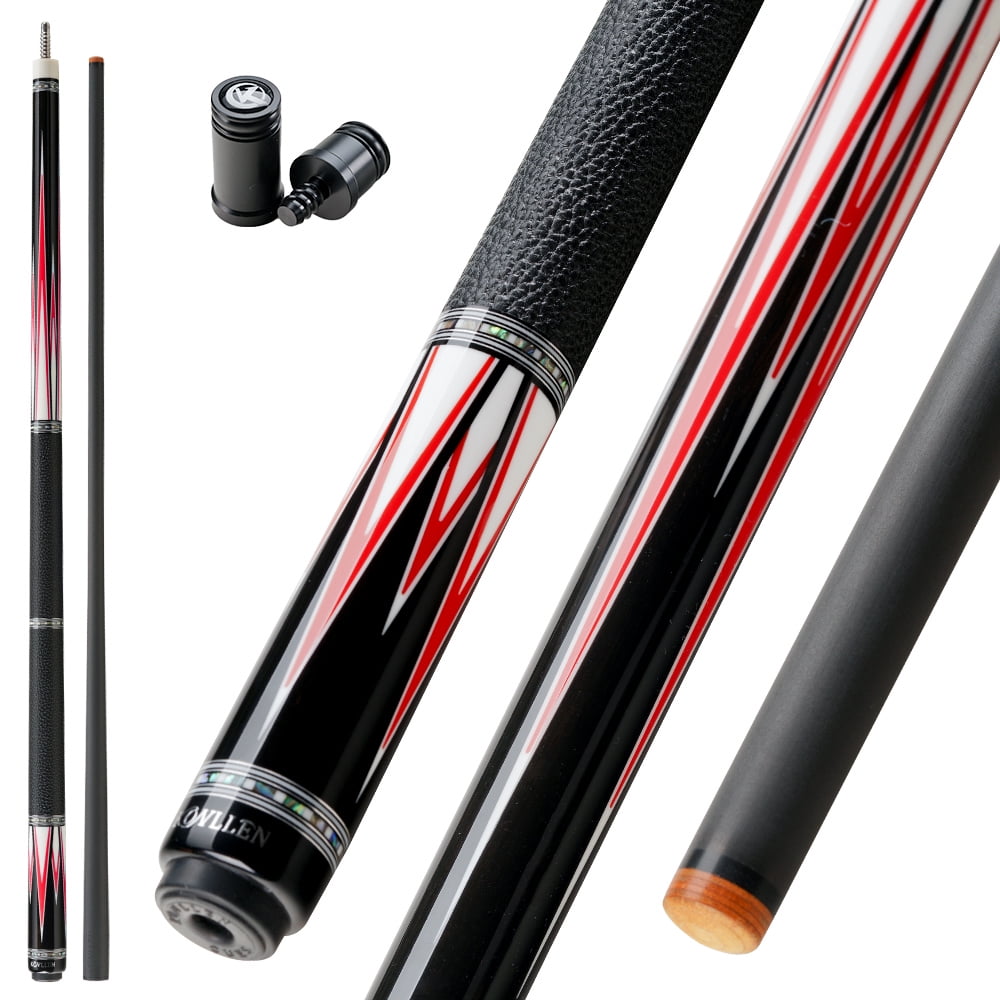 KONLLEN Carbon Fiber Pool Cue Stick Low Deflection Hand-Made Inlay ...