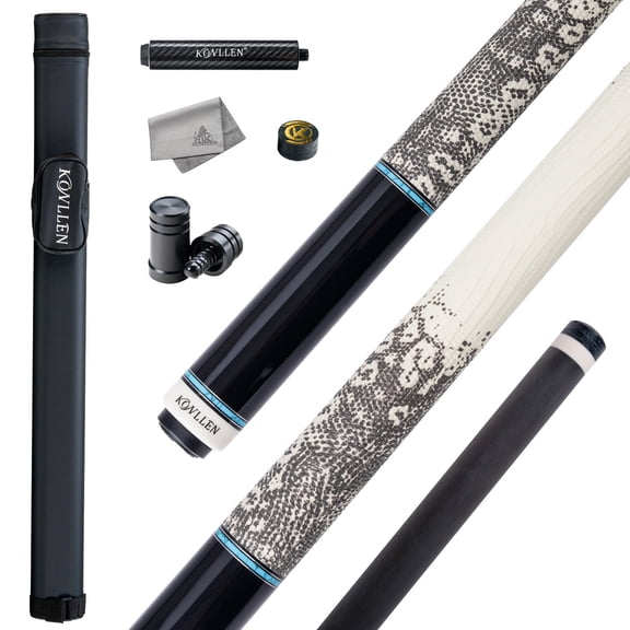 KONLLEN Carbon Fiber Pool Cue Stick with 11.8mm white Low Deflection Hand-Made Inlay Billiard Cue