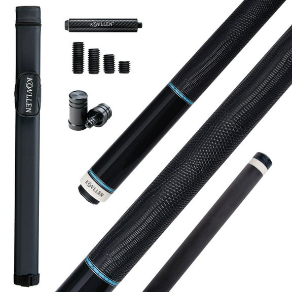 KONLLEN Carbon Fiber Pool Cue Stick with 11.8mm white Low Deflection Hand-Made Inlay Billiard Cue