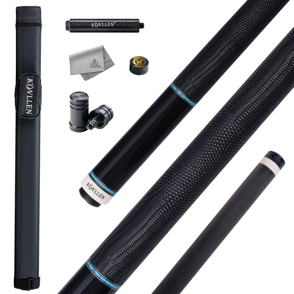 KONLLEN Carbon Fiber Pool Cue Stick with 11.8mm white Low Deflection Hand-Made Inlay Billiard Cue