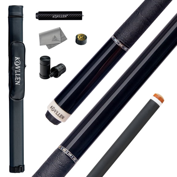 KONLLEN Carbon Fiber Pool Cue Stick with 12.5mm black Low Deflection Hand-Made Inlay Billiard Cue