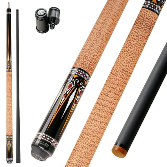 KONLLEN KL-15F Series Carbon Fiber Pool Cue Stick Professional Cues Leather Wrap/Wrapless Full Carbon Technology Low Deflection Billiard Cue Stick 147cm 12.5mm Tip
