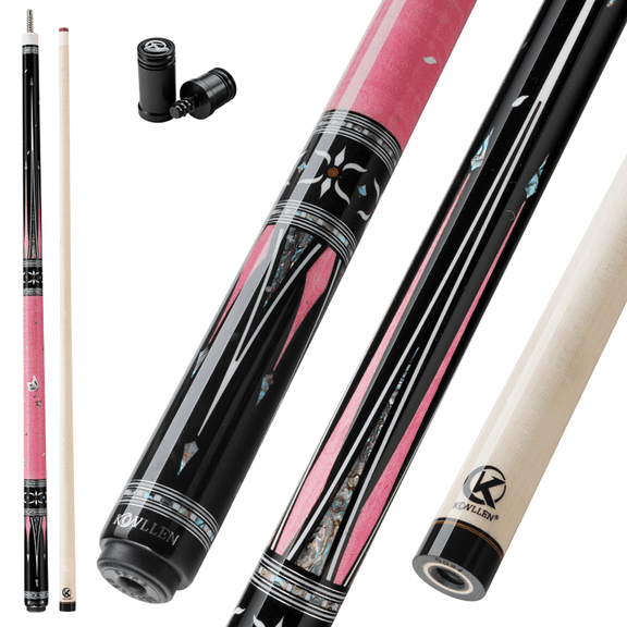 KONLLEN KL-KB Low Deflection Maple Billiards Cue Pool Cue Stick Real Wood Abalone Shell Inlay Wrapless 12.5mm Tip