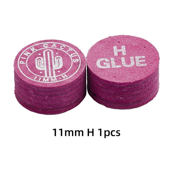 KONLLEN Pink Cactus Pool Cue Tip, 11mm/ 14mm Tip Made of Multi-Layer Pigskin with S/M/H for Pool and Snooker Accessories Billiards