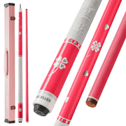 KONLLEN Pink Carbon Fiber Pool Cue Stick for Women KL-Pink-Pro 58" Girlish Lucky Low Deflection Pool Sticks with 12.5mm Tip
