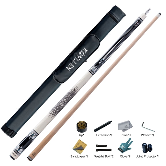 KONLLEN Pool Cue Stick Pro Taper Canadian Maple Billiard Pool Sticks for Adults with Low Deflection Shaft 12.5mm Tip Professional Billiard Cue Set with Extension and Cue Case