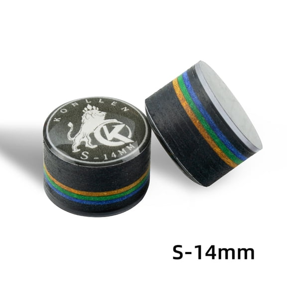 KONLLEN Rainbow Billiards Tip with Clear Soft 14mm Pool Cue Tip 9 Layers of Pigskin Cue Head Accessory 1 Piece