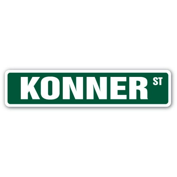 KONNER Street Sign Childrens Name Room Sign | Indoor/Outdoor | 30" Wide