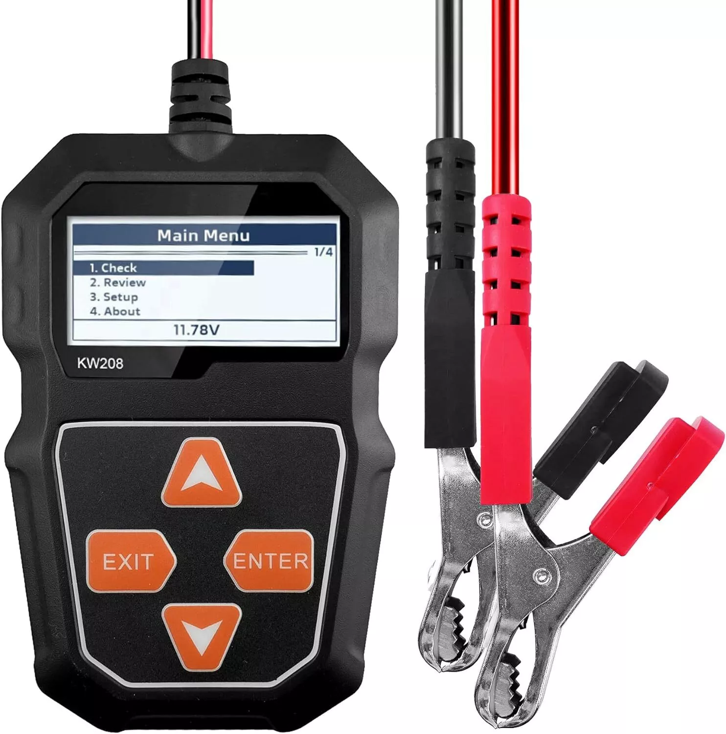 KONNWEI KW208 12V Car Battery Tester, 100-2000 CCA Load Tester Automotive Alternator Tester Digital Auto Battery Analyzer Charging Cranking System Tester for Truck Marine Motorcycle SUV Boat