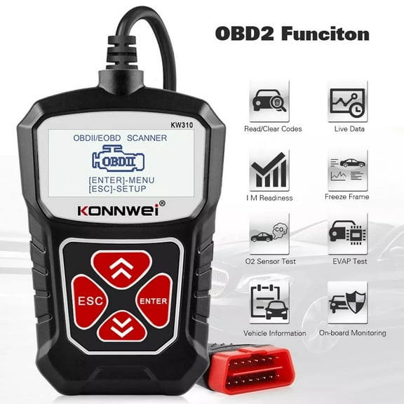KONNWEI KW310 OBD2 Scanner Code Reader Full OBDII Functions 10 Modes Car Engine Diagnostic Scanner Tool