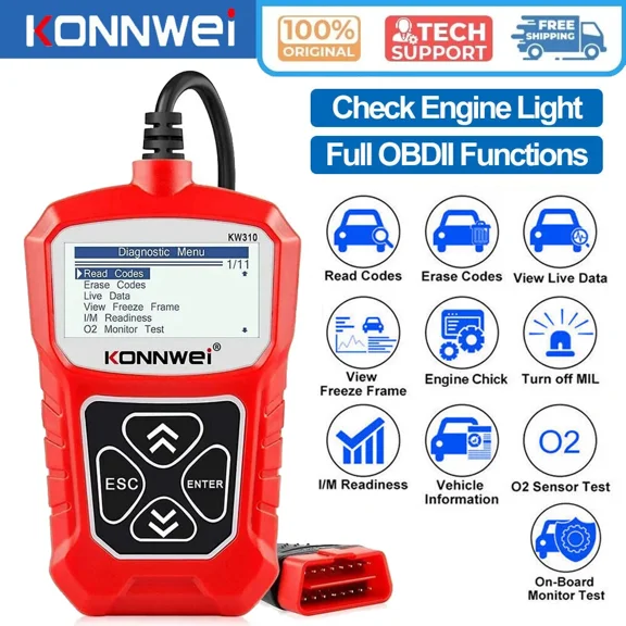 KONNWEI KW310 OBD2 Scanner Live Data Professional Mechanic OBDII Diagnostic Code Reader Tool for Check Engine Light