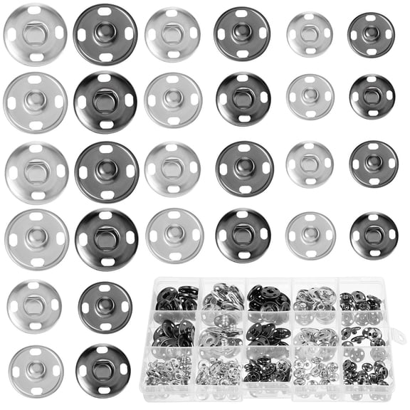 KONTONTY 1 Box of Sewing Supplies and Accessories Round Sewing Buttons Metal for Fabrics Silver Decorating for Crafts