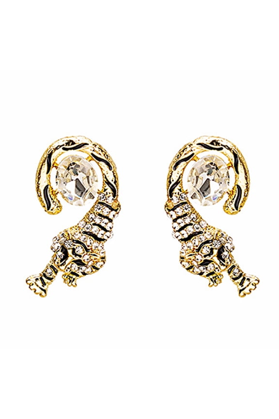 1 Pair Women's Animal Dangle Drop Earrings Tiger Face Elegant Ear Jewelry for Stylish Look