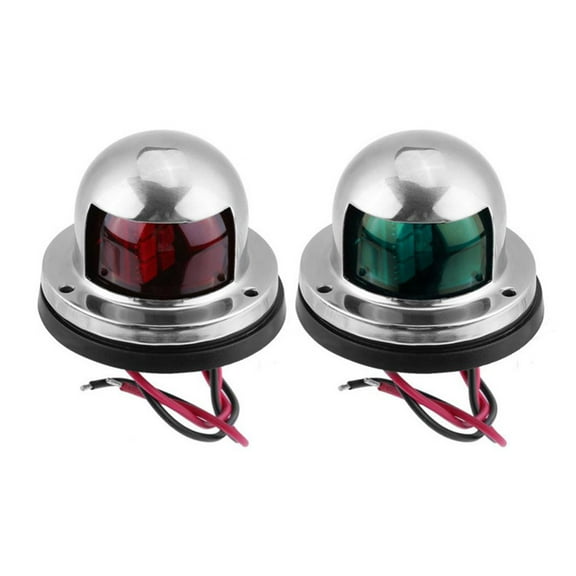 KONTONTY 1 Pair Boat Turn Signal Light Red Green Round Stainless Steel Pc For Marine Use Boating