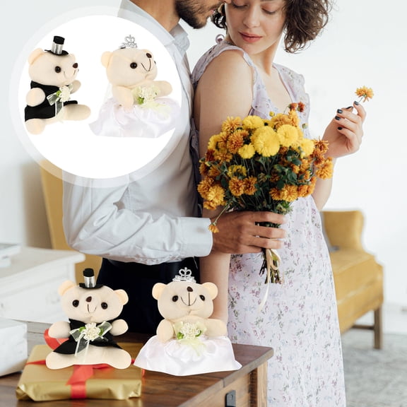 KONTONTY Chic Bear Dolls, Assorted Colors, Valentine's Day Decoration, Warm Atmosphere