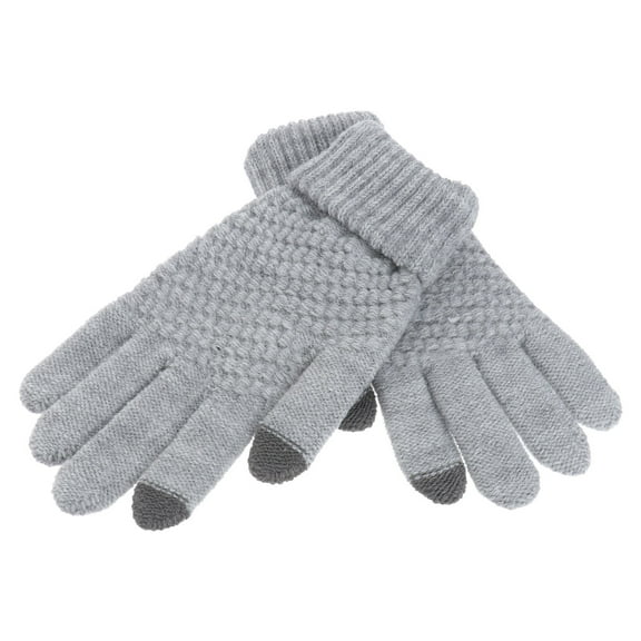 KONTONTY 1 Pair Knitted Gloves Woolen Yarn for Men and Women Touch Screen Compatible in Cold Weather