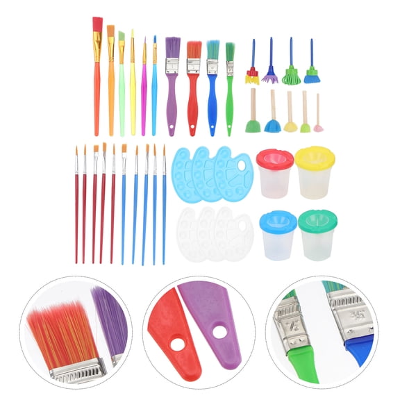 KONTONTY 1 Set 3Pack Paint Supplies Including Brushes and Cups for and Painting Sessions