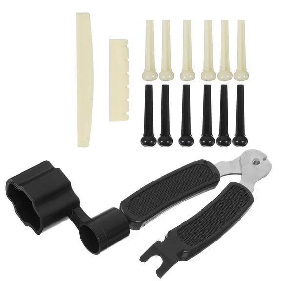 KONTONTY Acoustic Guitar Bridge Pins Set, Ox Bone Replacement Parts with Assorted Colors for Guitar