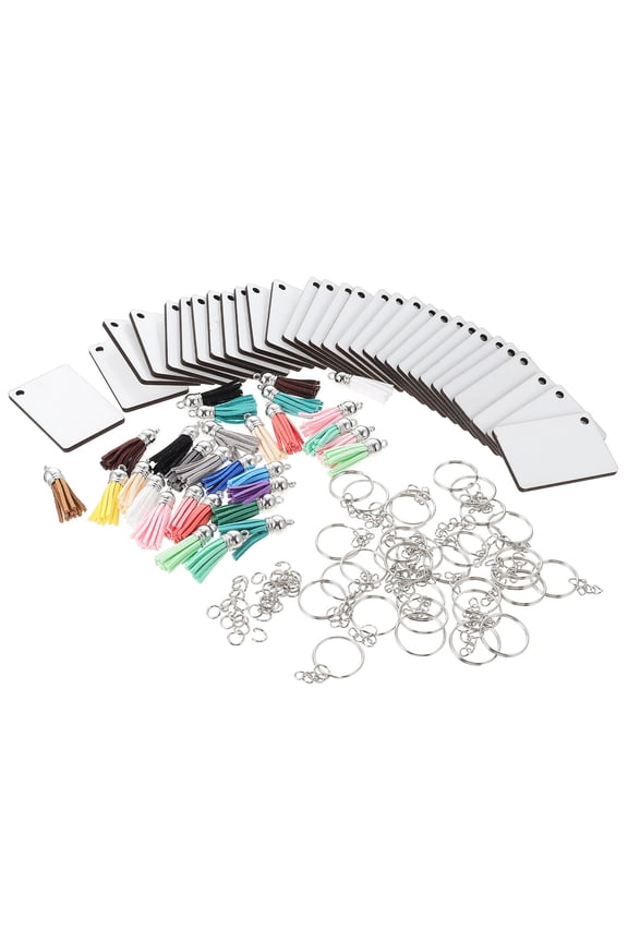 1Set Heat Transfer Printing Keychain Bulk Assorted Color Sublimation Blanks for Decor