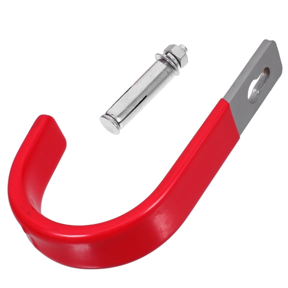 KONTONTY 1Set Garage Wall Hook Heavy Duty Wall Mounted Hooks Red PVC Coated Metal