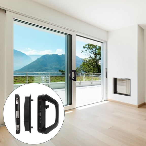 KONTONTY 1 Set Sliding Door Handle with Lock Cylinder for Patio Sliding Doors